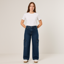Calça Jeans Feminina Wide Leg