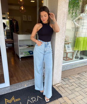 Calça Jeans Feminina Wide Leg